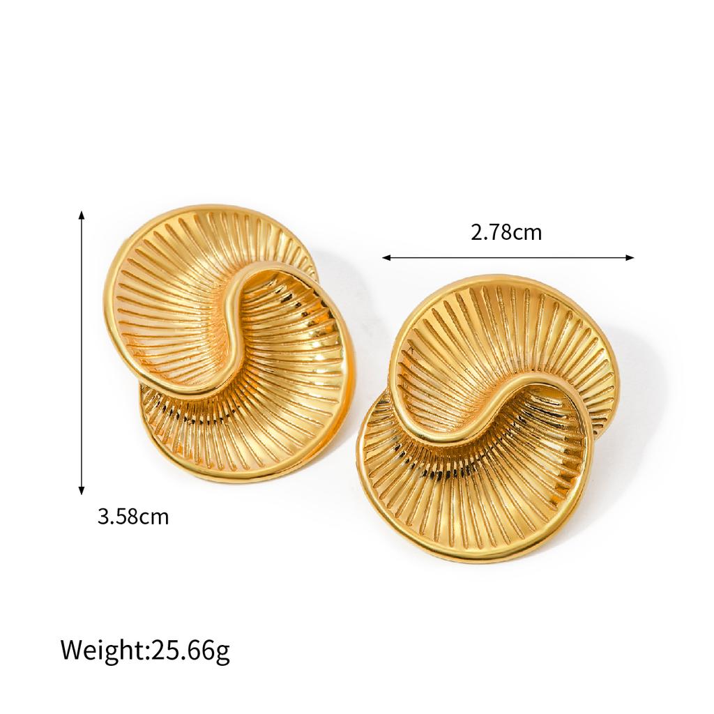 Yori Stainless Steel Geometric Unusual Stud Earrings Prevent Allergy Simple Metal 18K Gold PVD Plated Jewelry Bijoux Gift