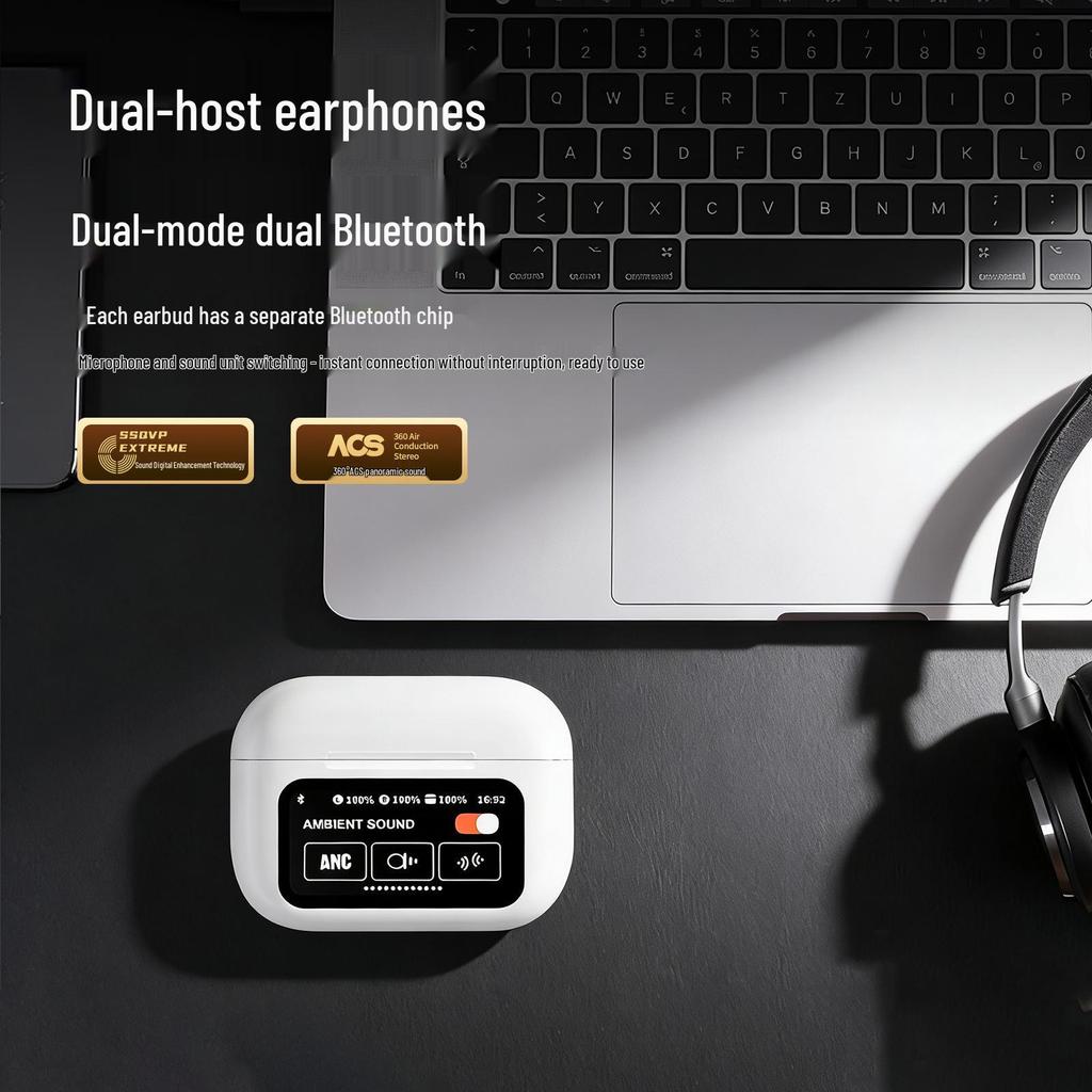 A9pro Kabellose Bluetooth-Kopfhörer mit ANC, KI-Übersetzung, Touchscreen und langer Akkulaufzeit