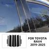 Car Window Door Column B C Pillar Post Trim Stickers For Toyota RAV4      2024 2025 Glossy Black Accessories