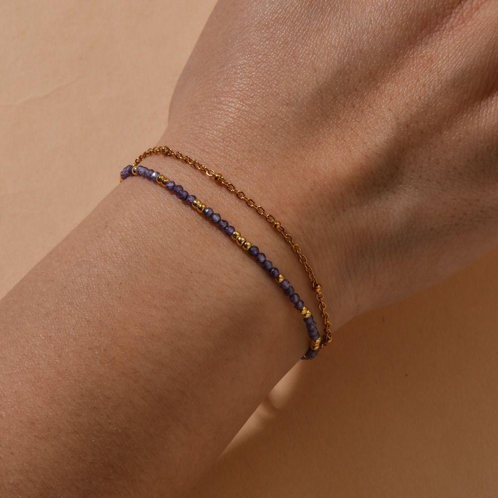 Adjustable Bohemia Colorful Bead Bracelets Waterproof Double French Pendant Jewelry Accessories