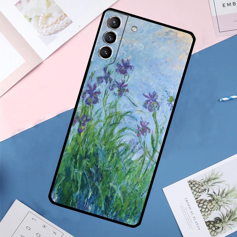 

Чехол-кейс с рисунком сиреневых ирисов для Samsung Galaxy S25 Ultra S21 S22 S23 S24 Ultra S9 S10 Plus S20 FE S25 FE Задняя крышка Galaxy S23Ultra