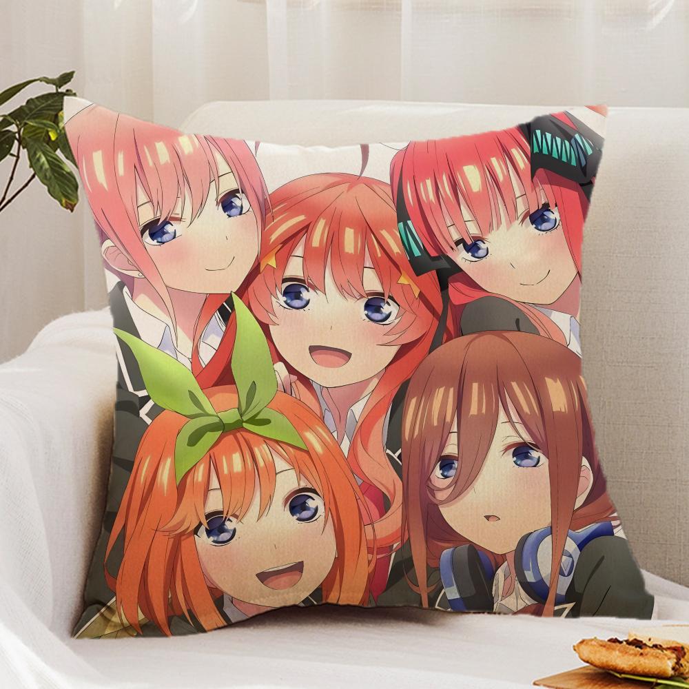 Cute The Q-Quintessential Q-Quintuplets Cushion Cover Premium Comfort Reversible Pillow Cover - Dual - Use Design for Home & Car