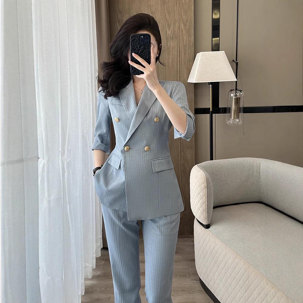 

Women s Summer 2025 High-End Petite Blazer Suit Set - Professional Thin Formal Wear XXL