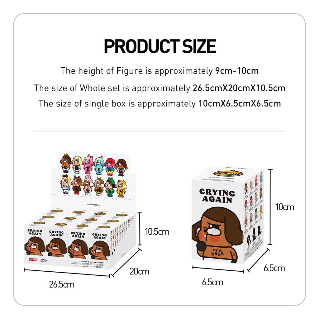 POP MART CRYBABY Crying Again Series Pop Mart Gachapon Blind Box Figure Plastic Model Premium Toy PVC Soft Vinyl Original Character Birthday Gift [1