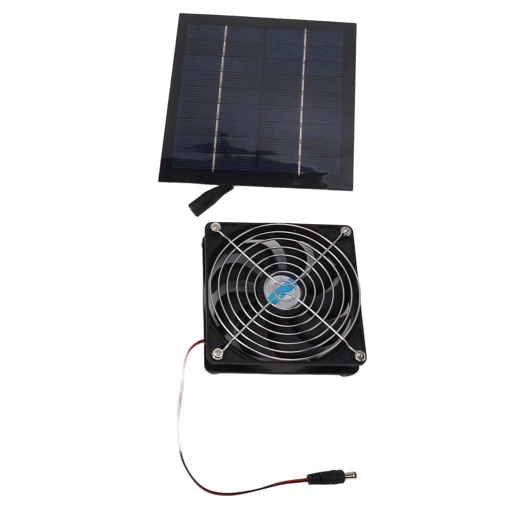 20W Solar Powered Exhaust Fan Powerful 12cm Fan Portable Solar Panel Fan Kit for RV Greenhouse Pet House