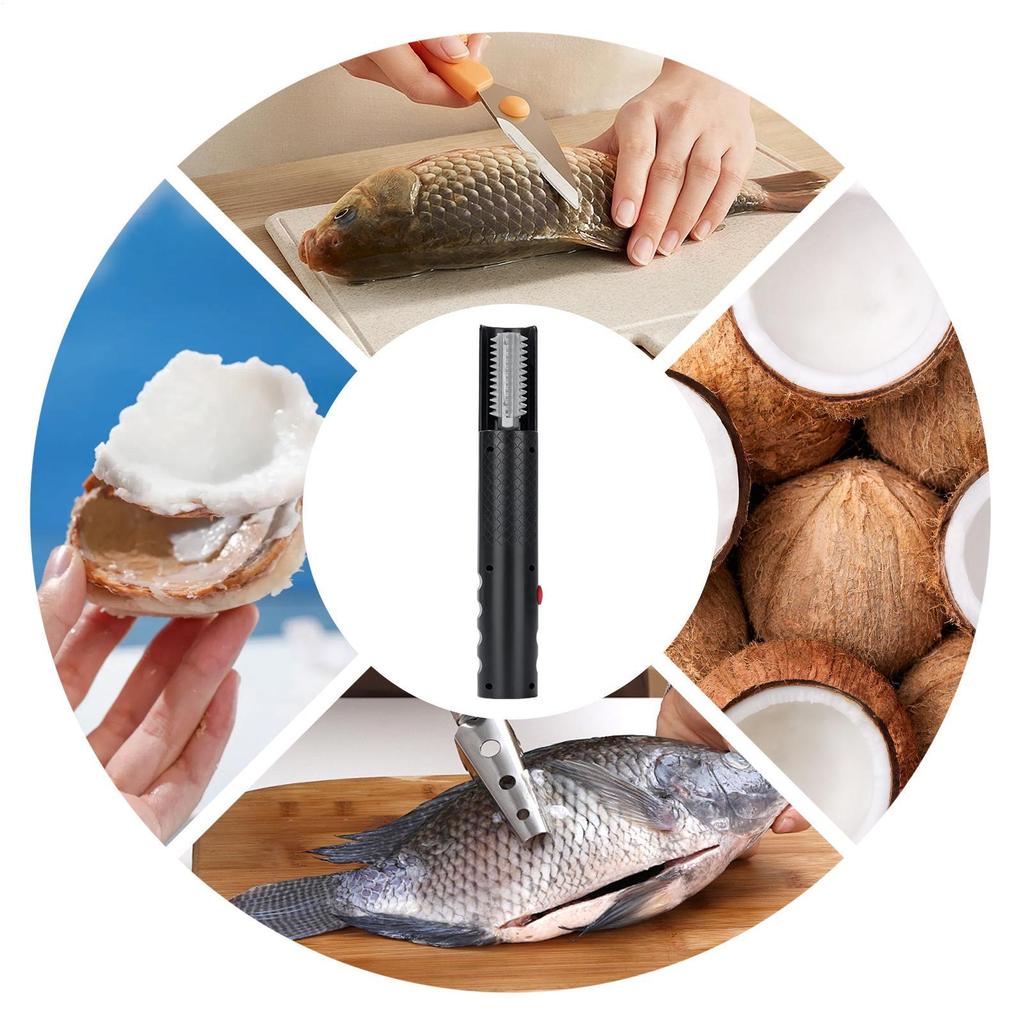 Fish Scaler Remover Rechargeable Waterproof Comfort Grip Strong Power Fish Scale Scraper Kitchen Tools For Meat Seafood Home