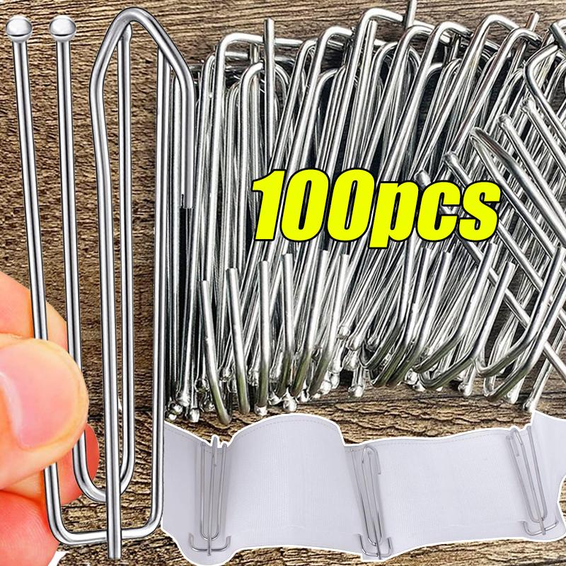 10-100pcs Curtain Tape Hooks Alloy Shower Curtain Cloth Clamp DIY Drapes Traverse Rod Slides Clasp Bathroom Pinch Pleat Clips