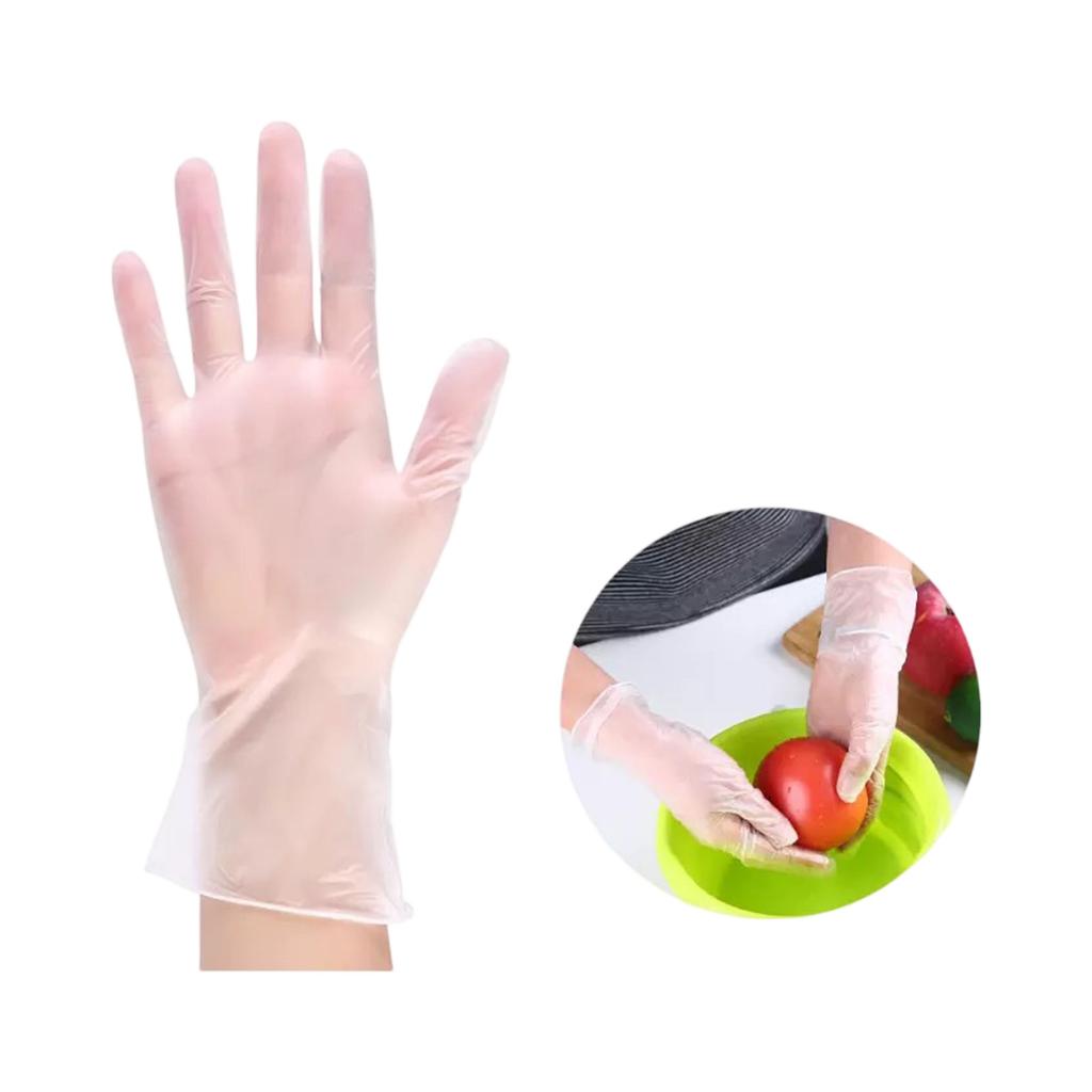 100 Pairs Household Protective Gloves, Transparent Disposable Gloves for Kitchen, Dining, Food Handling, and Home Cleaning