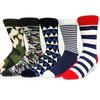 5 Pairs/Pack Men Funny Socks Casual Hip Hop Creative Cartoon Novelty Calcetines Hombre Street