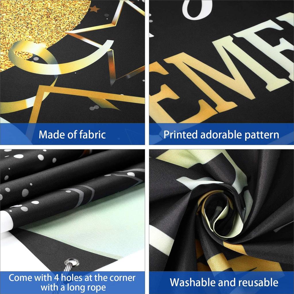 Blulu Retirement Party Decorations, Extra Large Fabric Retire Sign Banner Photo Booth Backdrop Background with Rope for Retirement Party Favor(70.8 X