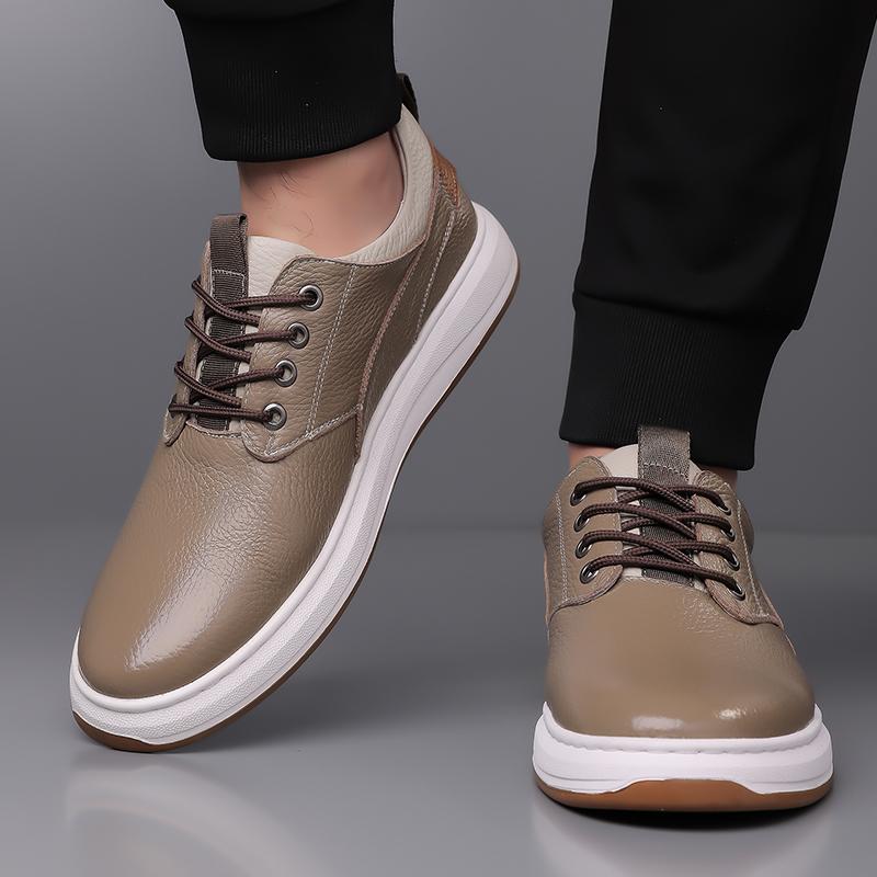 Trendy Brand Men's Leather Casual Shoes Outdoor Oxford Shoes Simple Versatile Men's Business Work Shoes Commuting Daily