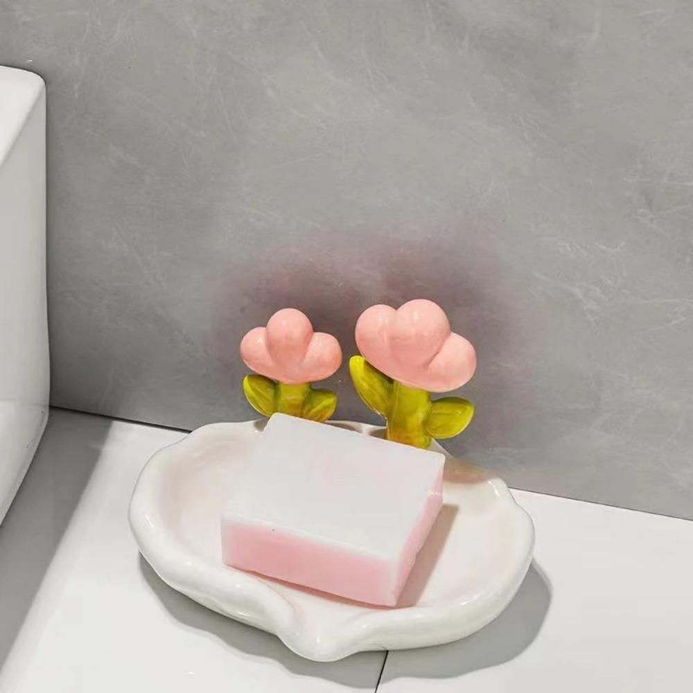 Cute Drain Soap Tray Plastic Soap Box Self Draining Soap Holder Bathroom