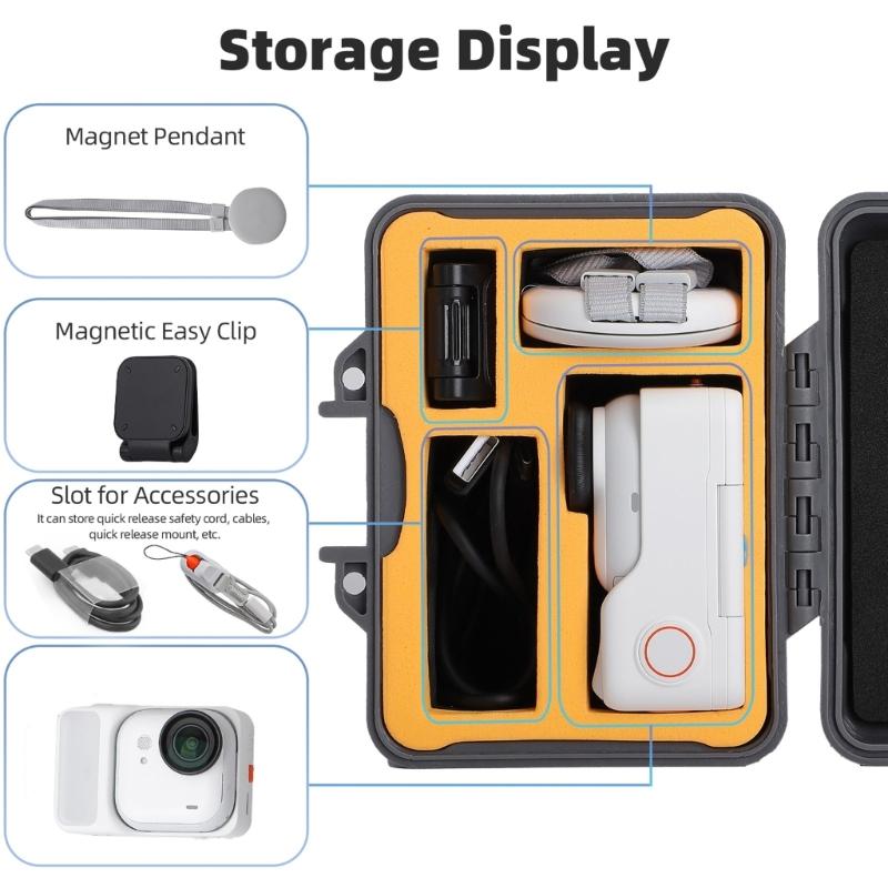 Compacts Storage Organizers For Mini Camera Durably ABS Shell With Waterproof Design And Secure Locking System