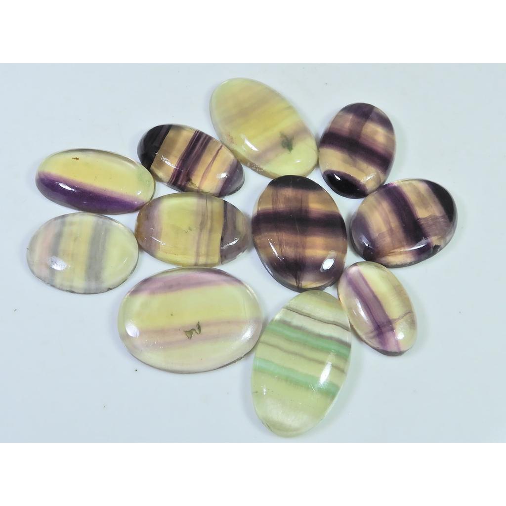 248Cts. Natural Rainbow Fluorite Oval Cabochon Loose Gemstone 11 Pcs Lot C-916