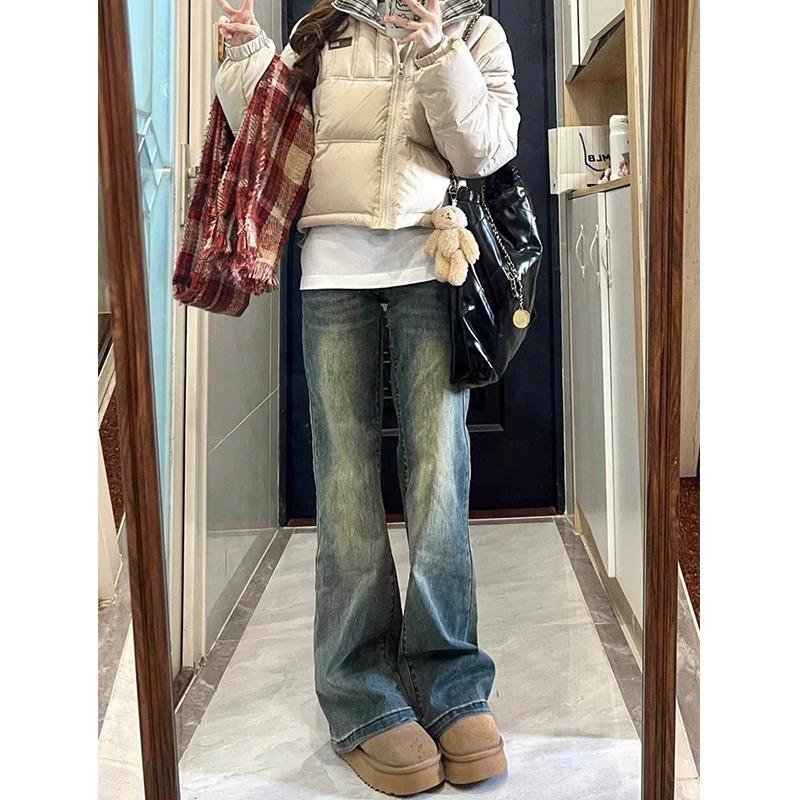 

Women s Retro Micro-Flared Jeans - Spring 2025 Plus Size, Elastic Pear-Shaped Fit 4XL
