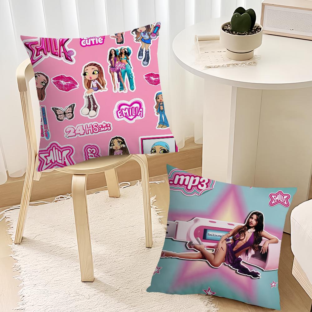 Hot Singer E-Emilia Mernes Music Sofa Living Room Bedroom Headboard Backrest Cushion Square Cushion Nap Time Pillow Case