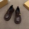Comfortable soft sole~ leather small leather shoes women's 2025 new spring and summer British style platform loafers Mary Jane single shoes