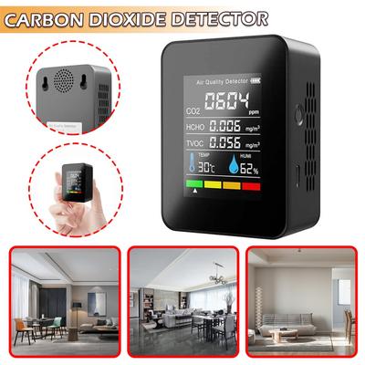 5'i 1 arada CO2 TVOC Hava Kalitesi Ölçer Test Cihazı Yarıiletken Karbondioksit Dedektörü