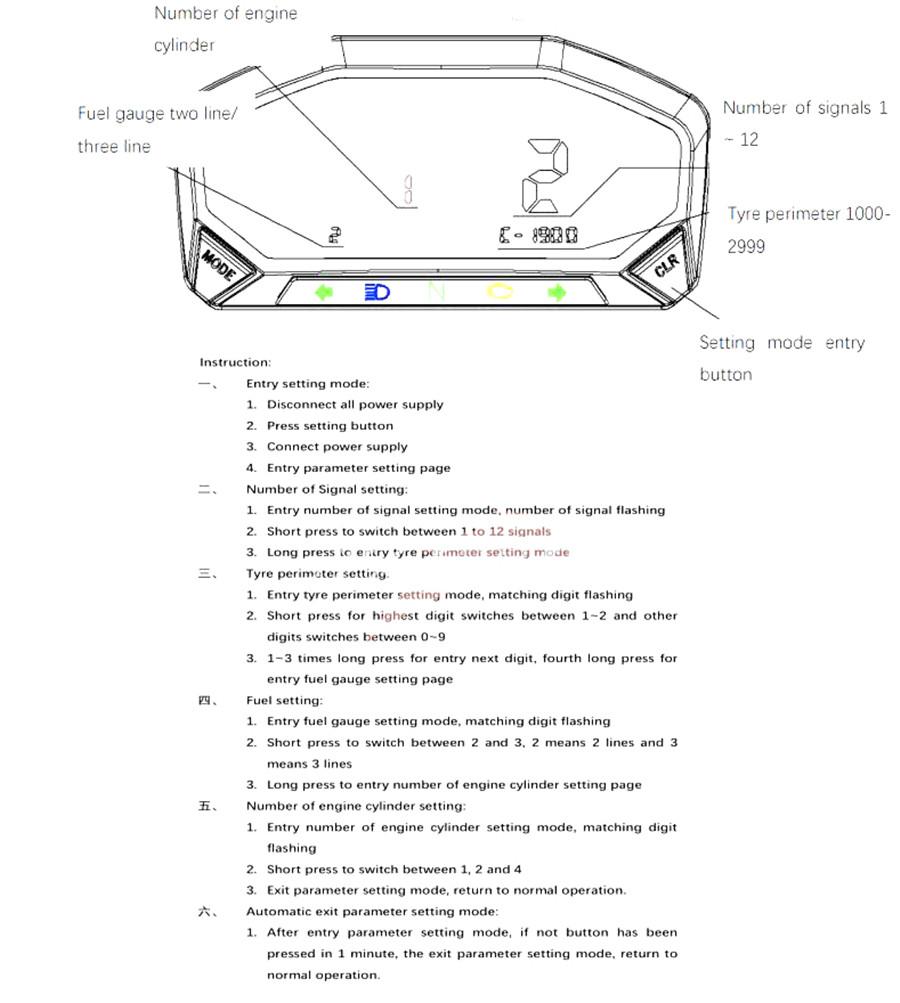 Universal Motorcycle LED LCD Speedometer Digital Backlight Waterproof Odometer T