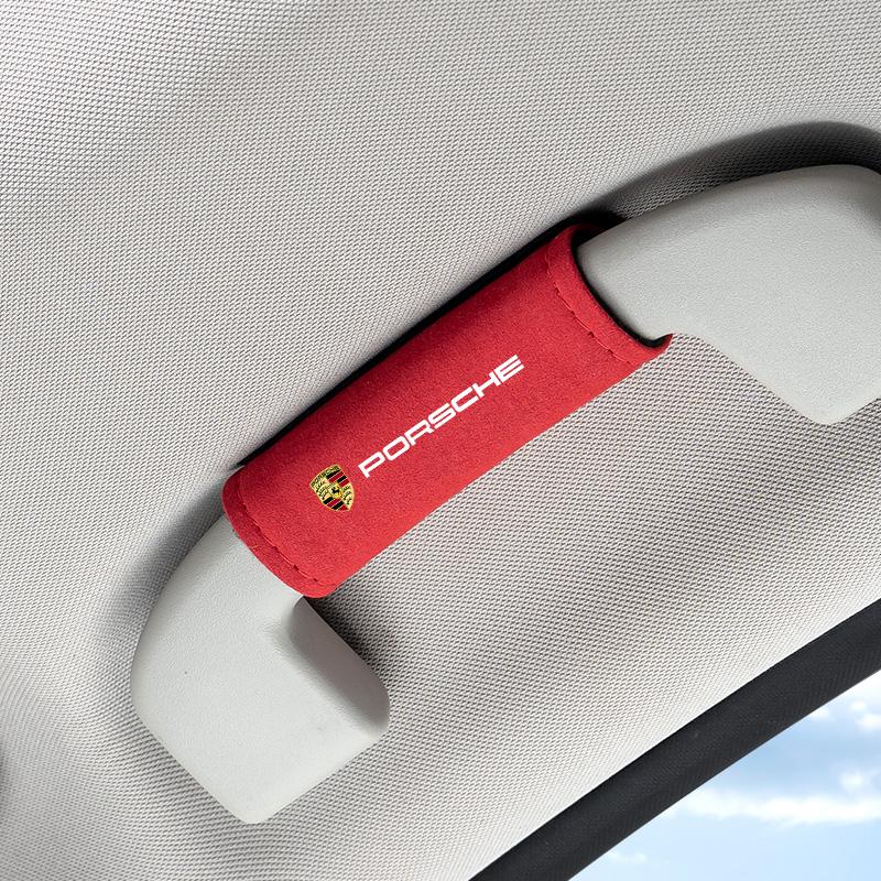 Car Suede Auto Emblem Roof Handle Protection Pull Gloves Accessories For Porsche 911 718 Cayenne Cayman Panamera Macan Boxster DNPQR1