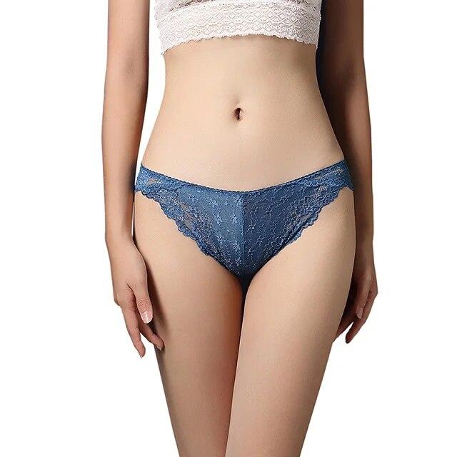 

Женские сексуальные кружевные ажурные трусы, летние и осенние трусики с низкой талией, однотонные трусики