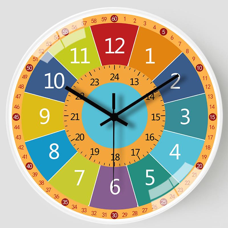 8-inch 20cm wall clock living room home children's early education clock bedroom wall hanging cute silent clock