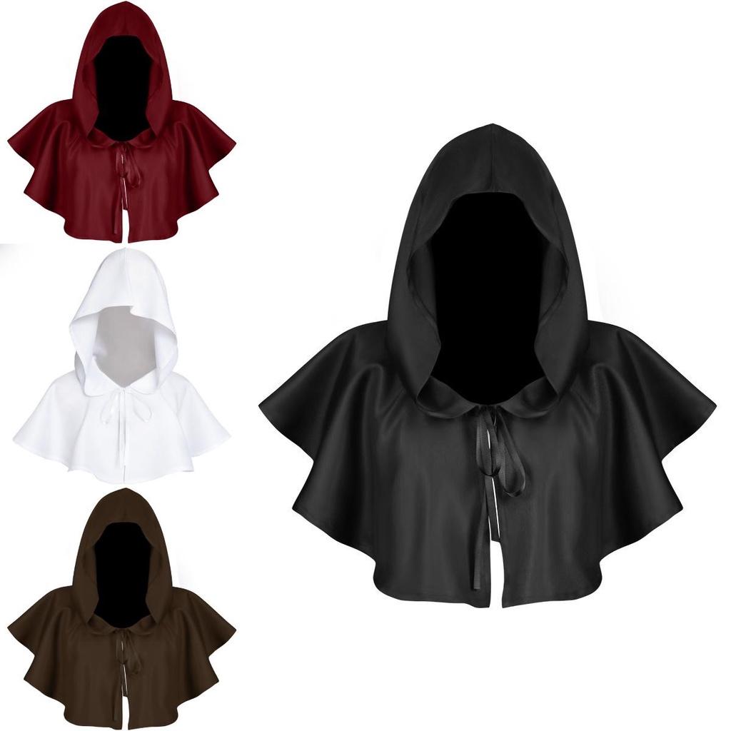 Mantello Medievale con Cappuccio per Costume di Halloween