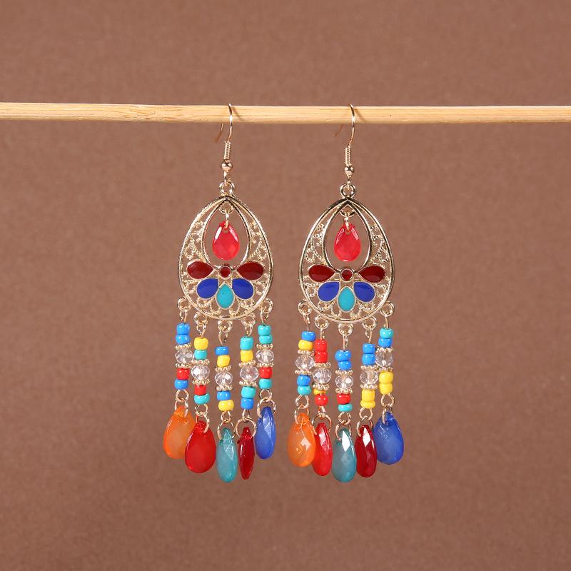 

Богемные серьги с кисточками - Ретро этнический стиль для женской универсальной, длинной европейской и американской моды