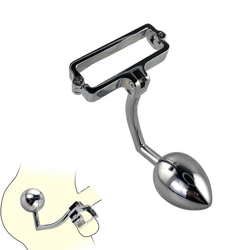 Metal Stainless Steel Anal Plug Scrotum Bondage Sperm Ring Sex Toys Slave Penis Ring BDSM