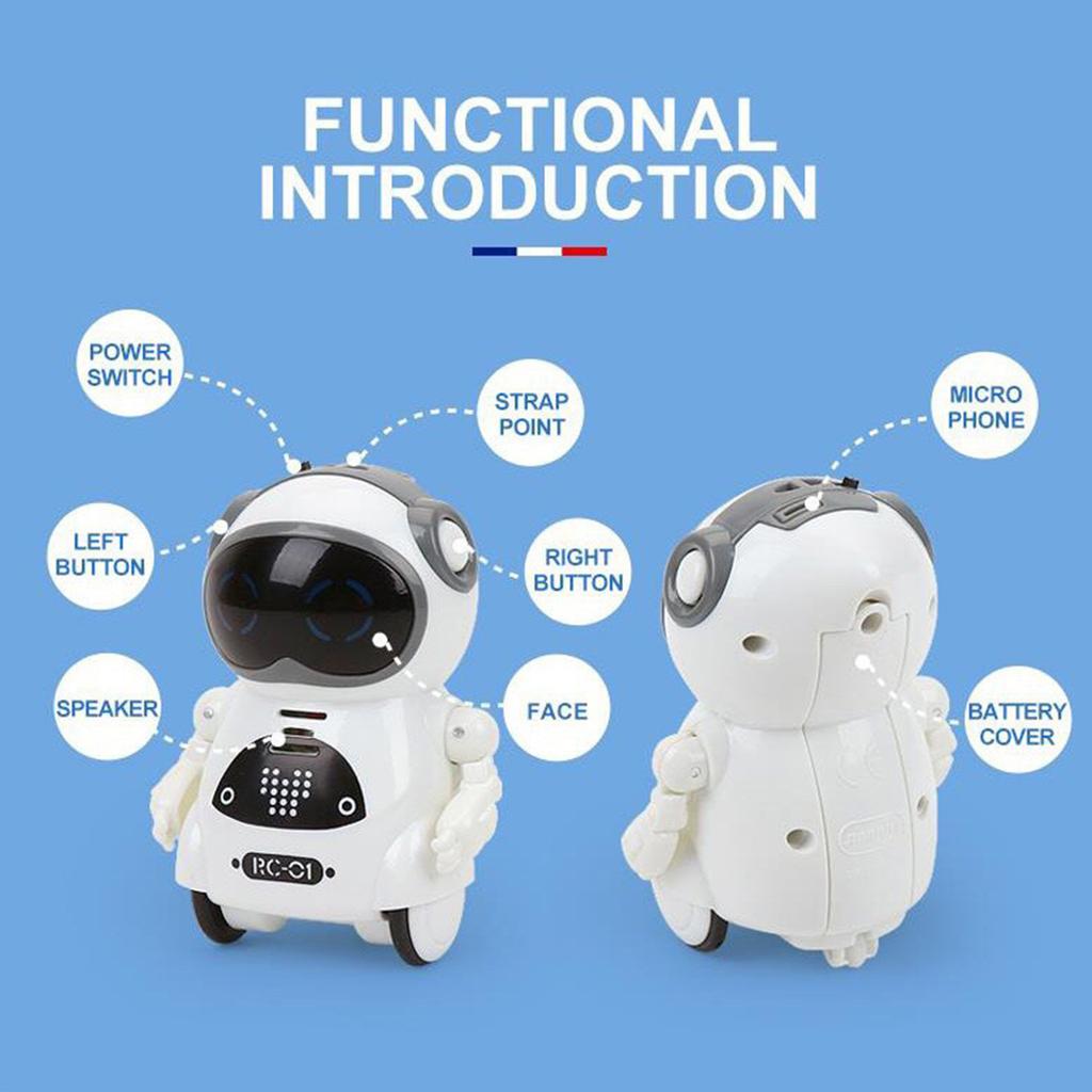 Interactive Voice Activated Intelligent Robot Educational Toy For Kids In Blue Pink White Color Lightweight Durability