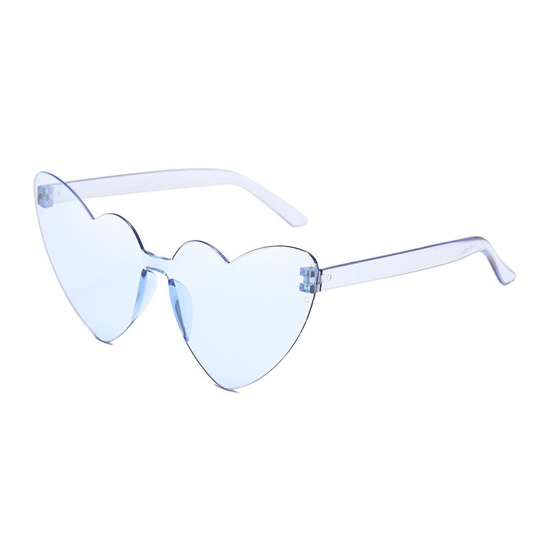 Thin peach heart sunglasses love sunglasses jelly color rimless heart type one-piece glasses candy color eyes