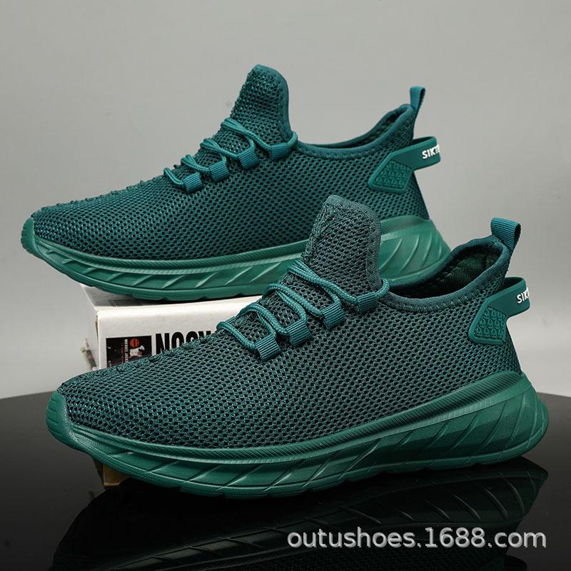 

Чоловіче взуття весна та осінь легке сітчасте взуття повсякденне спортивне взуття чоловіче ліниве взуття взуття для подорожей 47 зелений