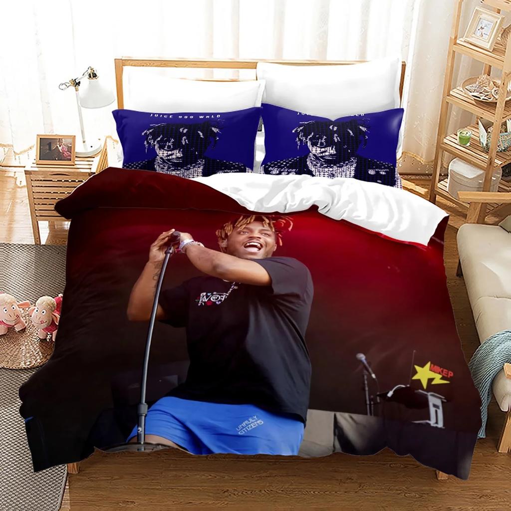 New Juice Wrld Bedding Set Single Twin Full Queen King Size Stars Juice Wrld Bed Set Aldult Kid Bedroom Duvetcover Sets 3D 018
