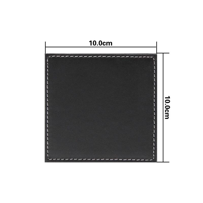 6pcs/set Leather Heat Insulation Coasters Tea Square Leather Tea Coffee Cup Pad Desk Decor