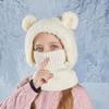 Winter Neck Warmth Cover Hat Fluffy Ear Protection Mask Kids Balaclava Hat  Girls Hooded Cap