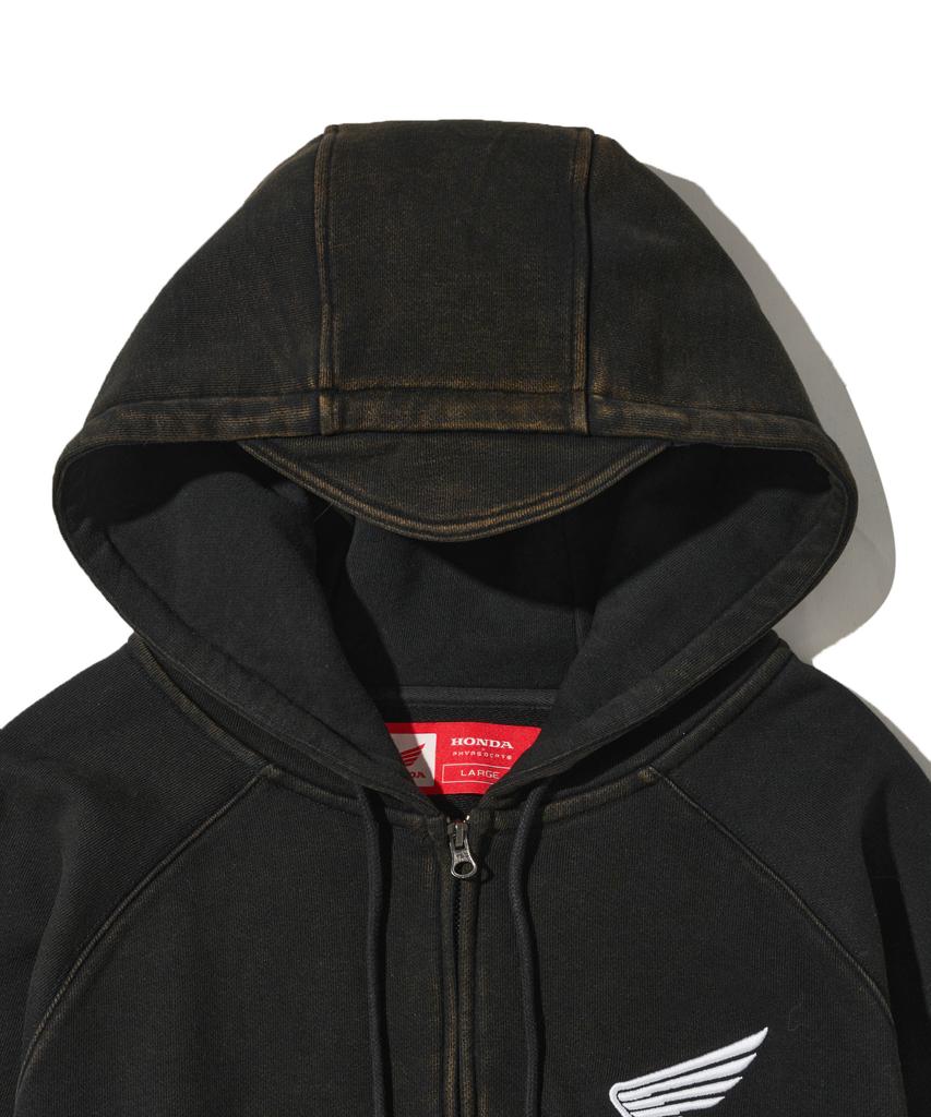 Phyps Felpa con Cappuccio e Zip da Motociclista Honda Racing_Nero