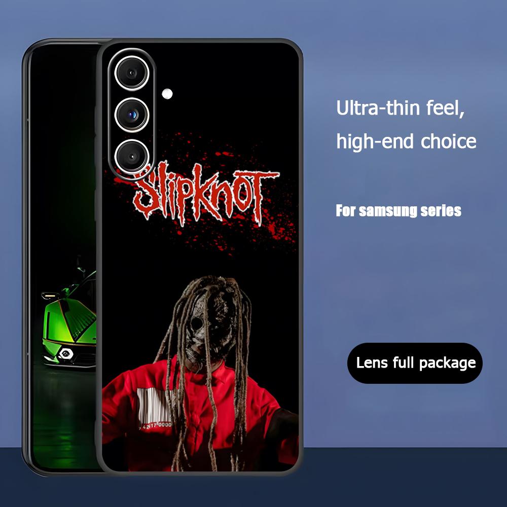 Popular S-Slipknot Band Rock Phone Case For Samsung Galaxy S25 S24 S23 S22 S21 S20 Plus Ultra Note20 Soft Black