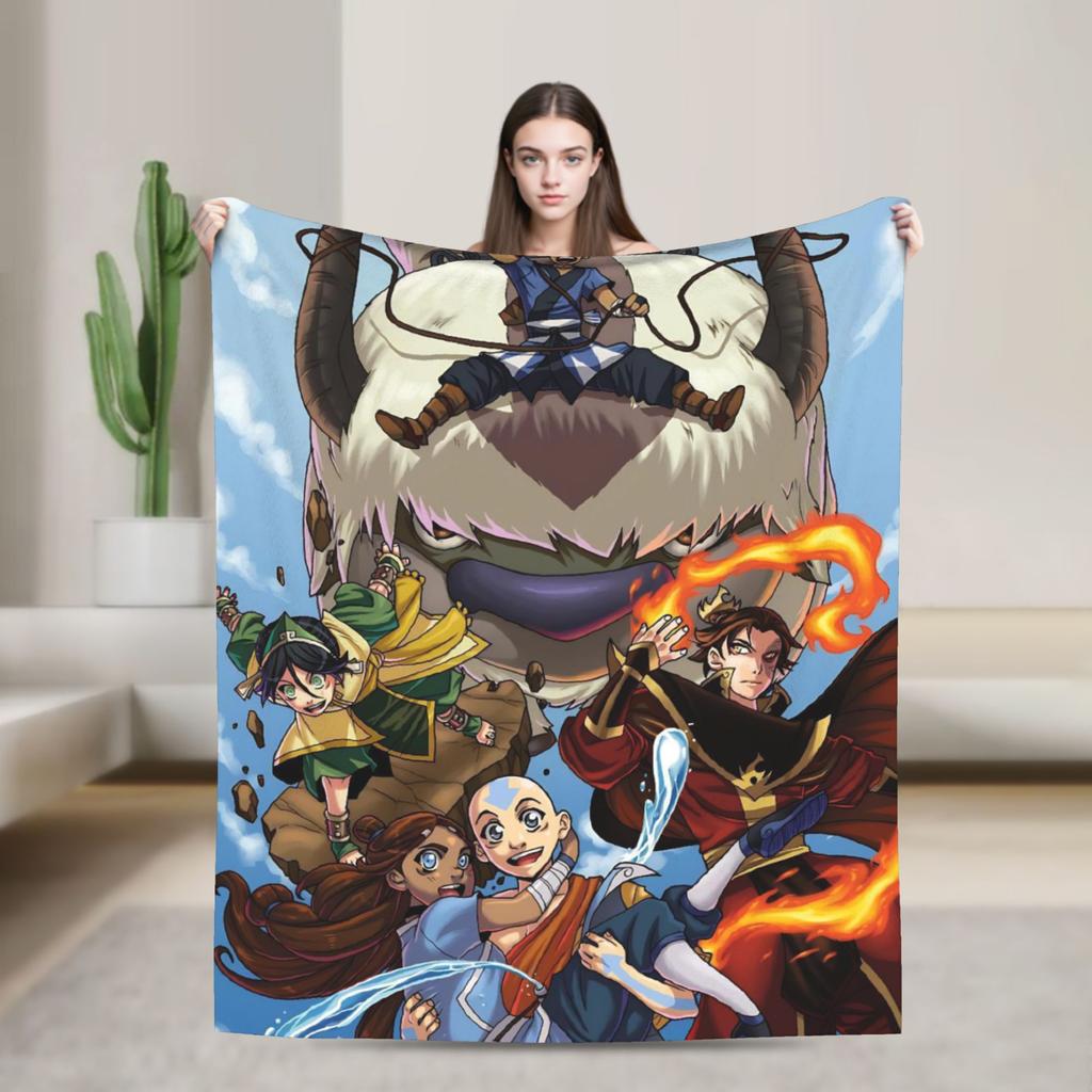 Avatar The Last Airbenders Blanket Soft Funny Plush Bedding Throws For Kids Living Room Flannel Bedspread Bed Cover