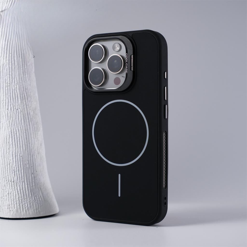 Applicable To IPhone 17 Matte Thin Circle Magnetic Suction Phone Case Apple 16 Heat Dissipation Frame Lens Guidance Protective Case 15