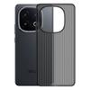Case for Vivo IQOO13 Phone, Ultra-Thin Frosted PP with Full Lens Protection, Non-Slip Semi-Transparent Outer, Corrugated Pattern - Transparent Black