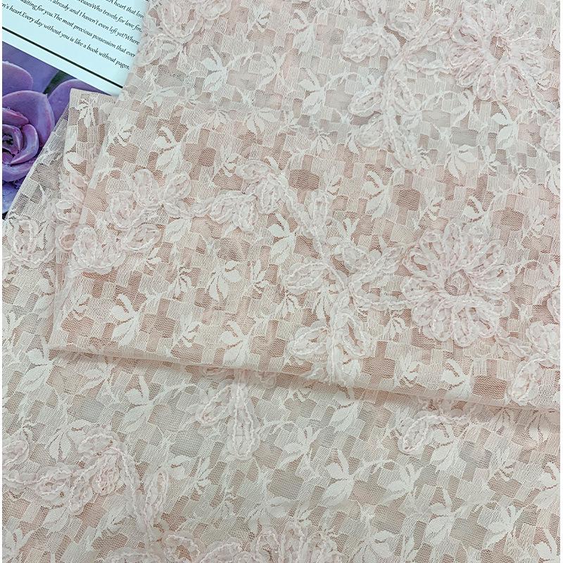 Stylish Textured Floral Lace Fabric for Wedding Dresses, Evening Gowns, and Children's Clothing