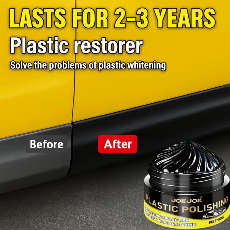 All-in-One Plastic Repair Wax-Dual Black Gloss Enhancer, for Car Seats,Dashboard,Center Console-Easy Care Protective Cream