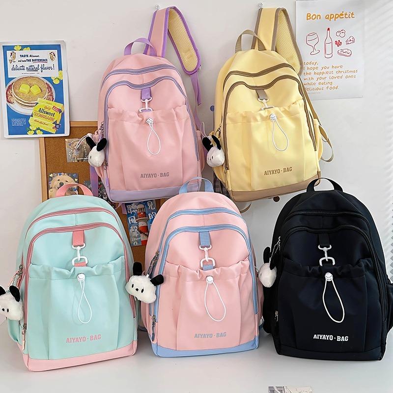 School bag student small backpack new girl travel light solid color popular small school bag high school student backpack
