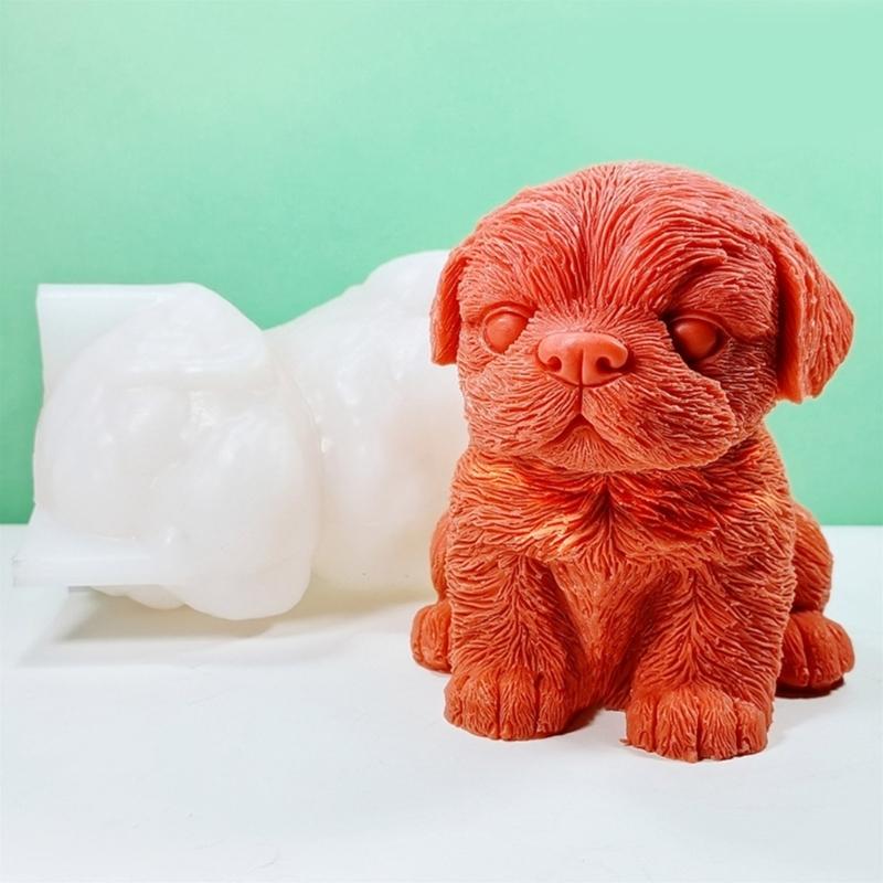 Kleine Hund Dekoration Kerze Silikonform Epoxid Sitzender Hund Kerze Silikonform DIY Ornament Schmuckherstellungswerkzeug