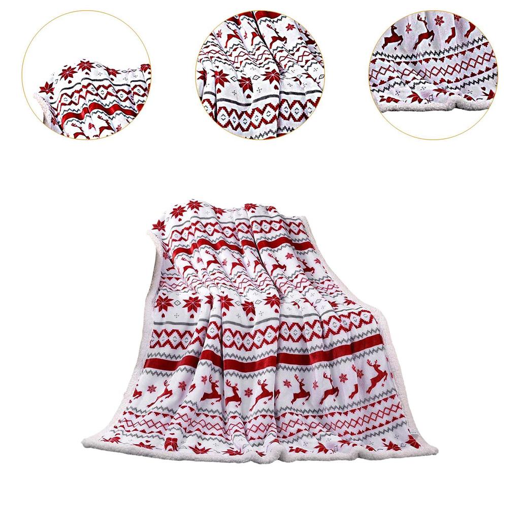 Christmas Decoration Blanket Winter Holiday Blanket for Watching TV Multipurpose Flannel Fleece Blanket