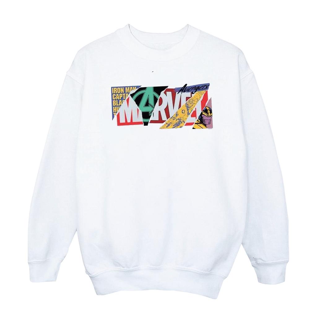 Marvel Mens Collage Logo Sweatshirt