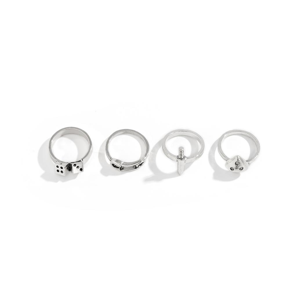 Men's Ring Korean Fashion Ins Style National Trend National Style Ring Set Design Sense Street Ring