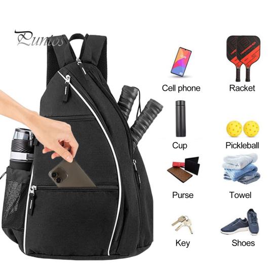 Versatile Pickleball Backpack Paddle Mesh Pocket Adjustable Strap Waterproof Oxford Cloth Stylish Bag Outdoor Sports Badminton Table Tennis