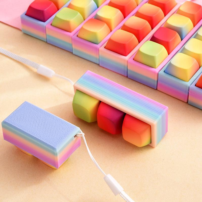 Portable Small Size Stress Relief Toy with Button Lanyard Pocket Fidget Toy for Anxiety Alleviation Commute Daily Use
