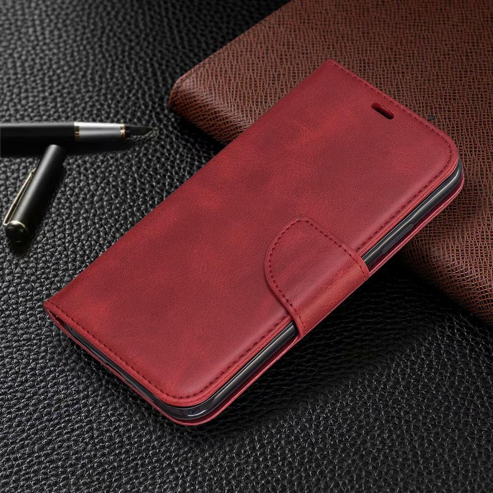 

Чехол-книжка из овчины и искусственной кожи для iPhone 11 Pro Max X XR XS Max, кошелек, чехол-книжка для iPhone 7 8 6 6S Plus 5 Funda For iPhone 5&Case & Strap красный